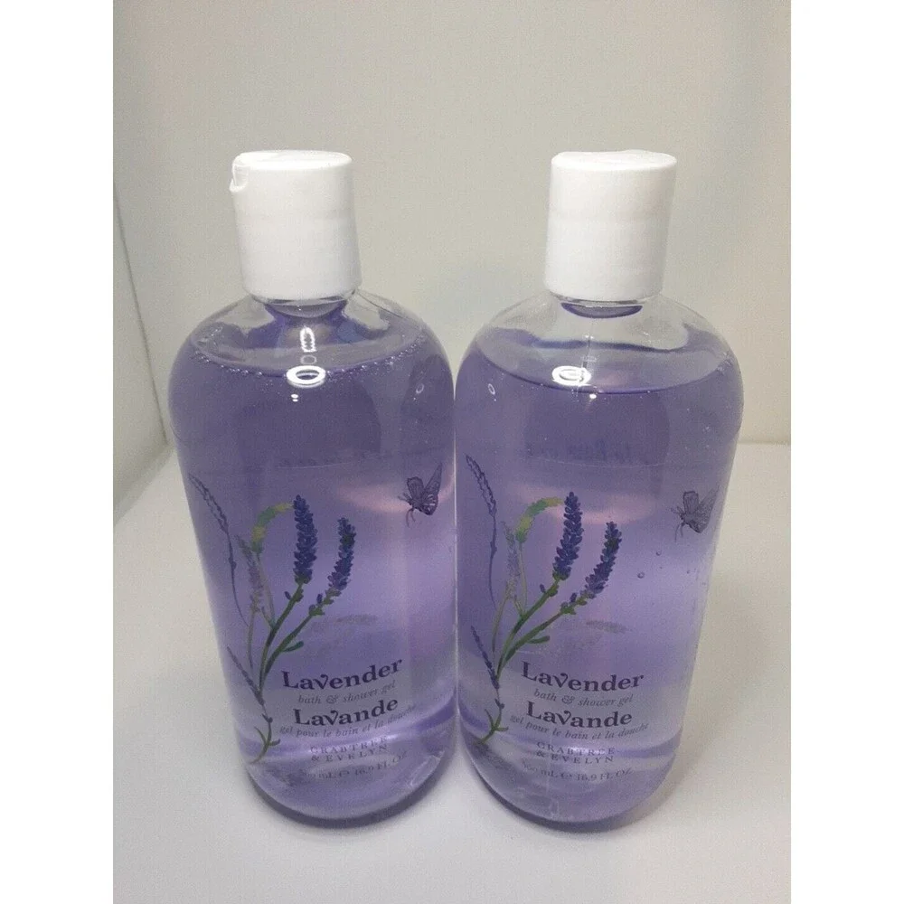 Crabtree & Evelyn TWO NEW Lavender Bath Wash Shower Gel 16.9oz. X2